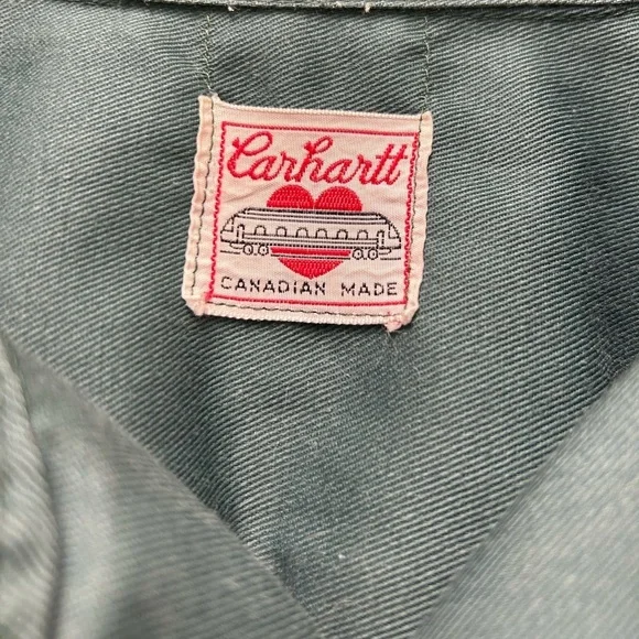 Vintage Carhartt 1970s Utility Work Shirt Made In Canada Medium - Picture 2 of 5
